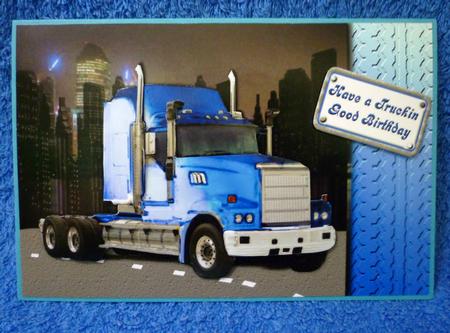 Blue Truck Birthday Card by Michelle Chivers