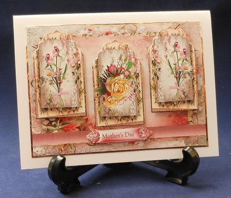 Vintage Flowers Card with Toppers by Michelle Chivers