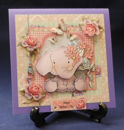Ellie-elephant Card Front Kit by Michelle Chivers
