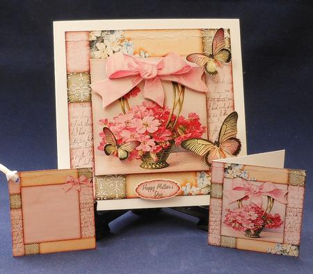 Basket Full of Flowers Cardtopper with Inlet 175 by Michelle Chivers