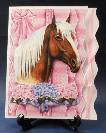 Pretty Palomino with Flowers on Frill Edge Card by Michelle Chivers