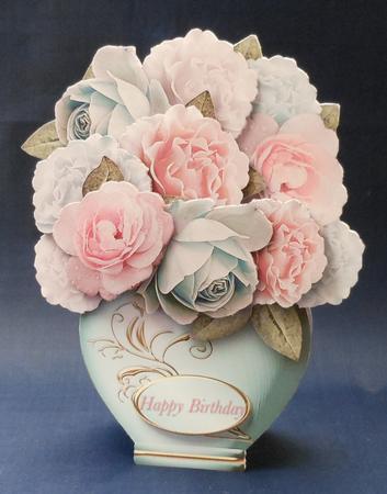Vase of Pink and Aqua Flowers Card Mini Kit by Michelle Chivers