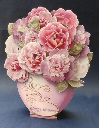 Vase of Pink and Lilac Flowers Card Mini Kit by Michelle Chivers