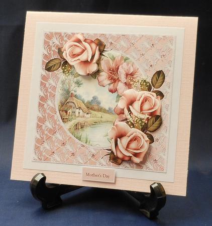 House Beside the River Card with Decoupage and Sentiment Tag by Michelle Chivers