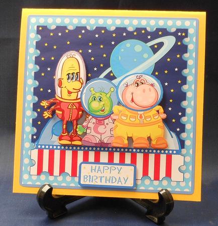 Alien Trio Children's Step by Step Birthday Sheet by Michelle Chivers