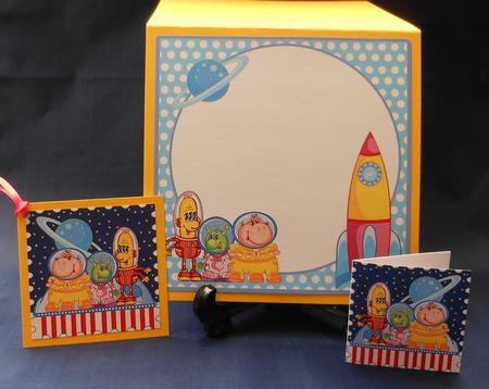 Alien Trio Children's Insert to Match Card by Michelle Chivers