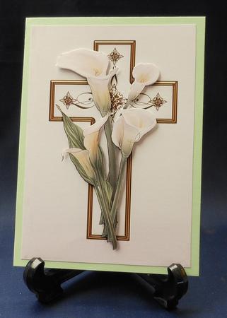 White Lily Cross A4 by Michelle Chivers