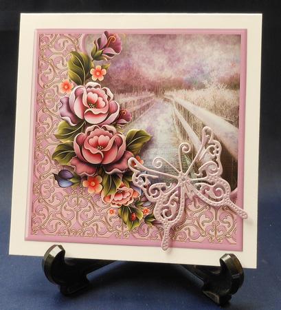 Bridge with Roses Card Front by Michelle Chivers