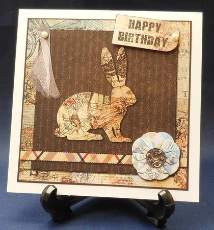 Altered Art Hare Card Topper by Michelle Chivers