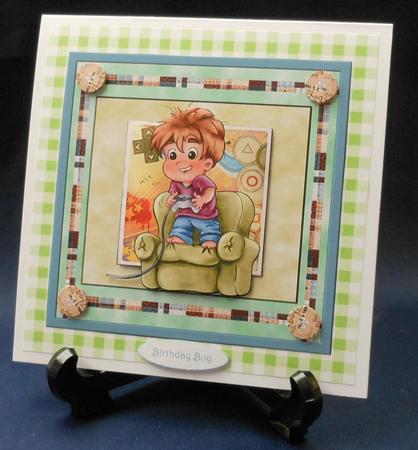 Video Games Boy Card with a Topper by Michelle Chivers