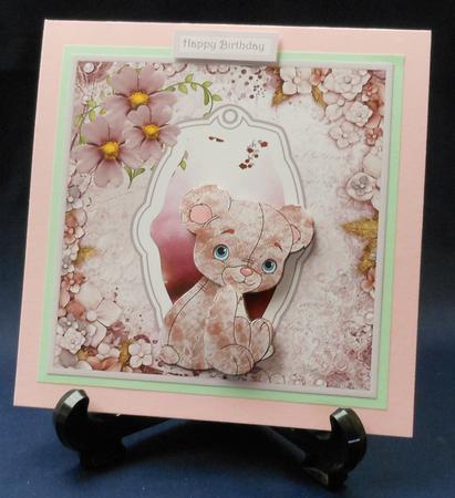 Baby Bear Card with Decoupage and Sentiment Tags by Michelle Chivers