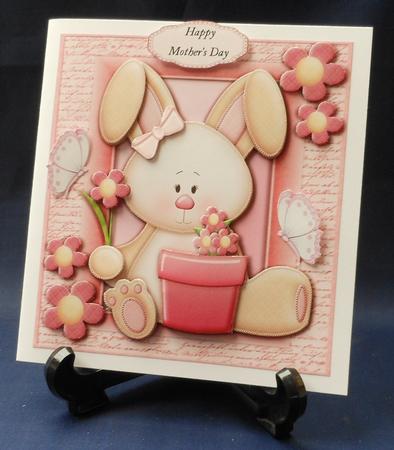 Gorgeous Bunny with Pink Flowers 8x8 Mini Kit by Michelle Chivers
