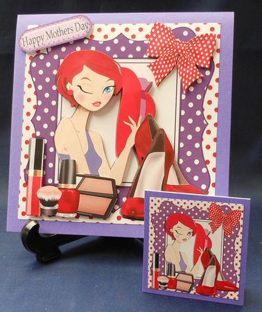 Red Hat Lady with Her Red Lippy & Red Shoes 8x8 Mini Kit by Michelle Chivers