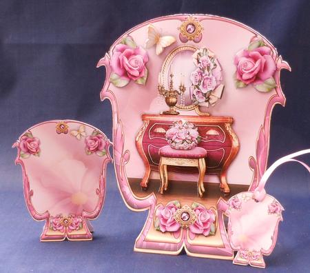 Beautiful Dressing Table with Roses Card by Michelle Chivers