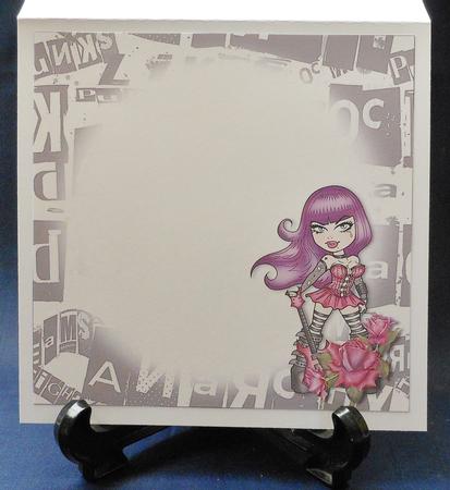 Vikki Lee Vicious Goth Rose -  Co-ordinating Insert 8x8 by Michelle Chivers