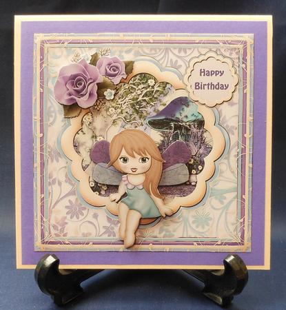 Pretty Fairy Girl in Scalloped Frame Card Front by Michelle Chivers