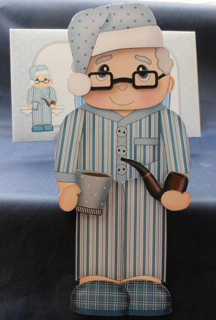 3D on the Shelf Card Kit - Beddy Ready Old Man Albert by Michelle Chivers