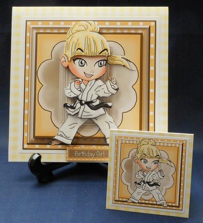 Martial Arts Girl Card Front Kit by Michelle Chivers