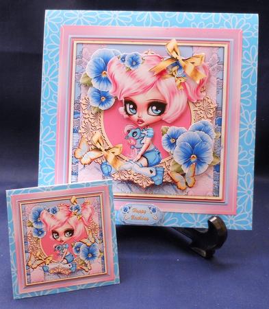 Lovely Girl with Toy Card Front Kit by Michelle Chivers