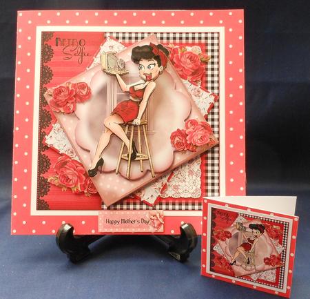 Retro Selfie with Black Hair Card Front Kit by Michelle Chivers