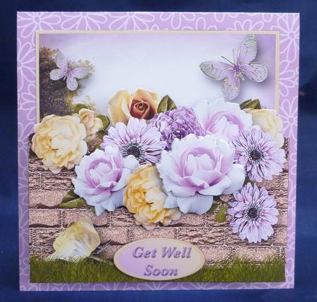 Garden Wall with Mixed Flowers Popout Card Mini Kit by Michelle Chivers