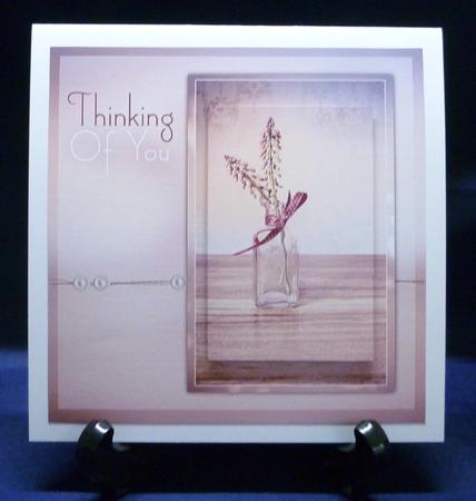 Hyacinth Blush 8x8inch Card Front. by Michelle Chivers
