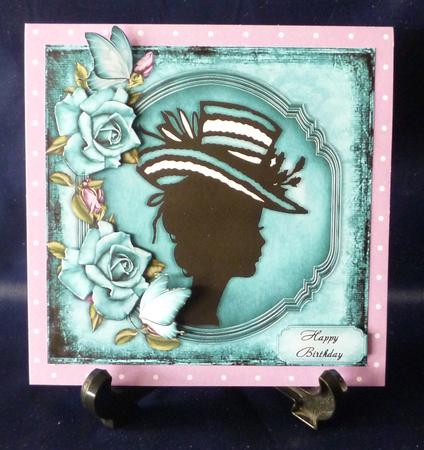 Beautiful Black Silhouette with Turquoise Roses by Michelle Chivers