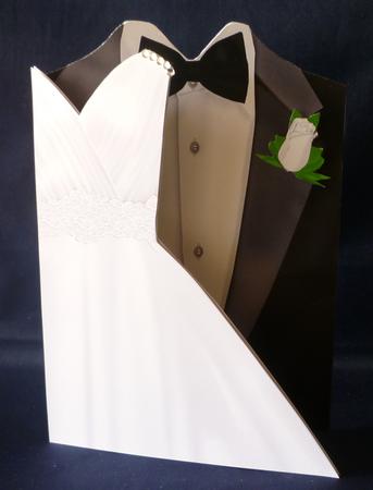 Tuxedo and Wedding Dress Invitation by Michelle Chivers