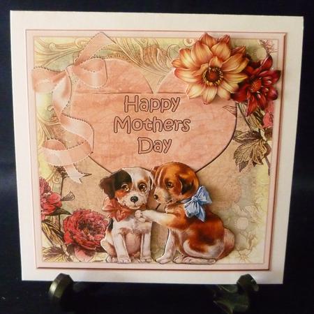 Mothers Day - Dahlias and Puppies #1 by Michelle Chivers