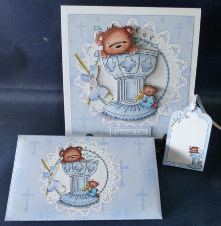 8b8 Baptism Bear Boy Mini Kit by Michelle Chivers