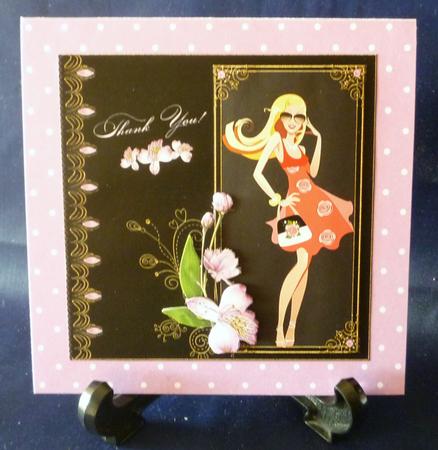Shopping Girl Thank You 6x6 by Michelle Chivers