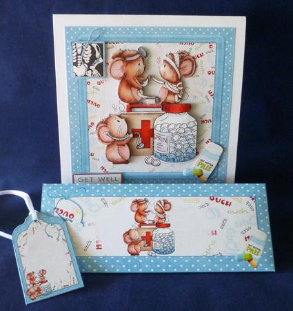 8x8 Ouches Get Well Mice Mini Kit by Michelle Chivers