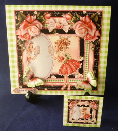 The Pink Rose Beauty Card Front Kit by Michelle Chivers