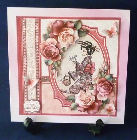 Oriental Tea Lady & Roses 8x8 Mini Kit & Decoupage by Michelle Chivers