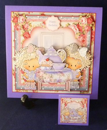 The Twins Tea Party Card Front Kit by Michelle Chivers