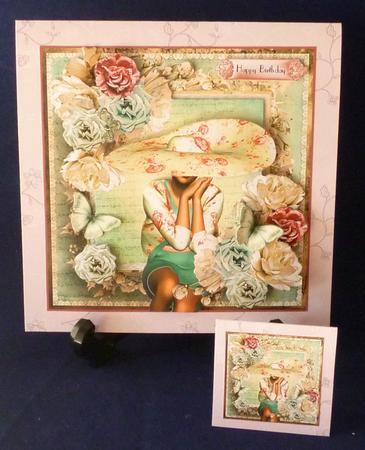 The Beautiful Rose Hat Card Front Kit by Michelle Chivers