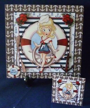 Cute Retro Little Sailor Card Front Kit by Michelle Chivers