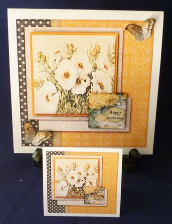 Cardtopper Vintage White Flower Yellow Roses 431 by Michelle Chivers