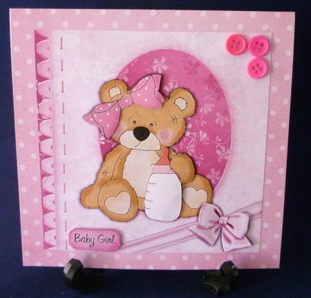 Teddy Bear Baby Girl 8x8 by Michelle Chivers
