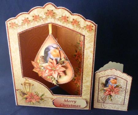 Christmas Robin - Teardrop Pendant Card Mini Kit by Michelle Chivers