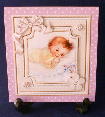 Sweet Smiling Little Baby Girl with Bow by Michelle Chivers
