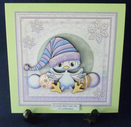 A Little Bird Told Me It's Christmas 8x8 Decoupage Mini Kit by Michelle Chivers
