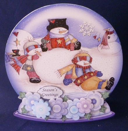Christmas Snow Globe Snowmen Fun Shaped Card Mini Kit by Michelle Chivers