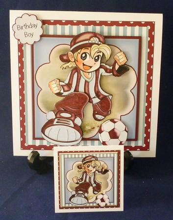 Football Crazy Claret and Blue Card Front Kit by Michelle Chivers