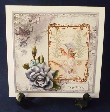 Quiet Moments 7x7 Card with Decoupage by Michelle Chivers