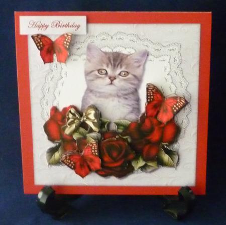 Kitten & Red Roses Mini Kit by Michelle Chivers