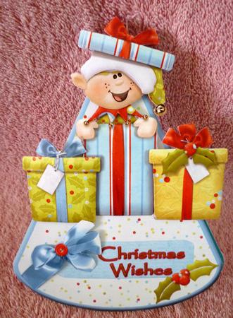 Elf Christmas Wishes Wobble Card by Michelle Chivers