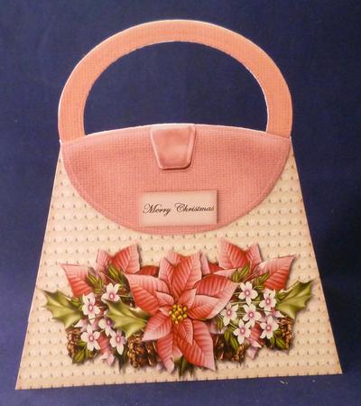 Christmas Handbag Pink Poinsettias Mini Kit by Michelle Chivers