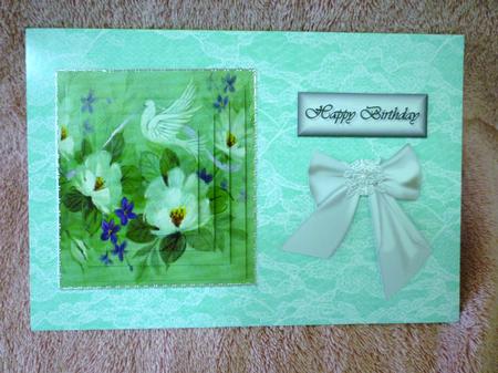 Pretty White Flowers and Dove,pyramids by Michelle Chivers