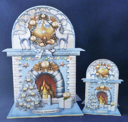 Winter Silver Christmas Fireplace by Michelle Chivers